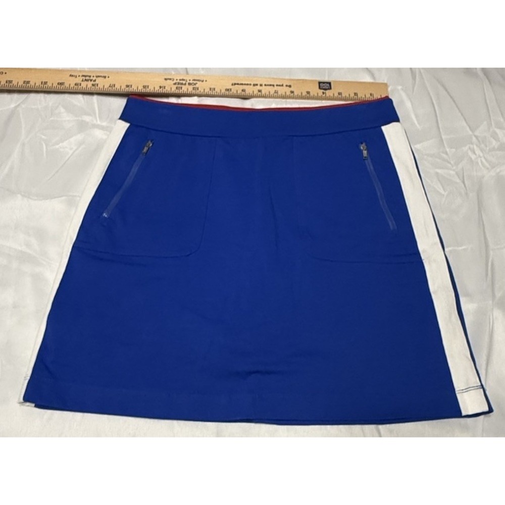 LRL Ralph‎ Lauren Active Womens Skort Skirt Size Medium Blue Stretch zip Pockets - Picture 5 of 7
